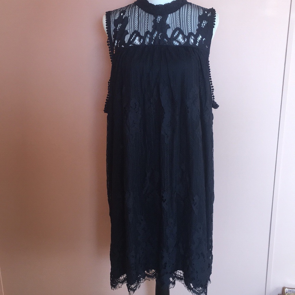 Blue lace swing dress